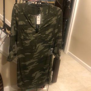 Camo Shirt Dress -XS